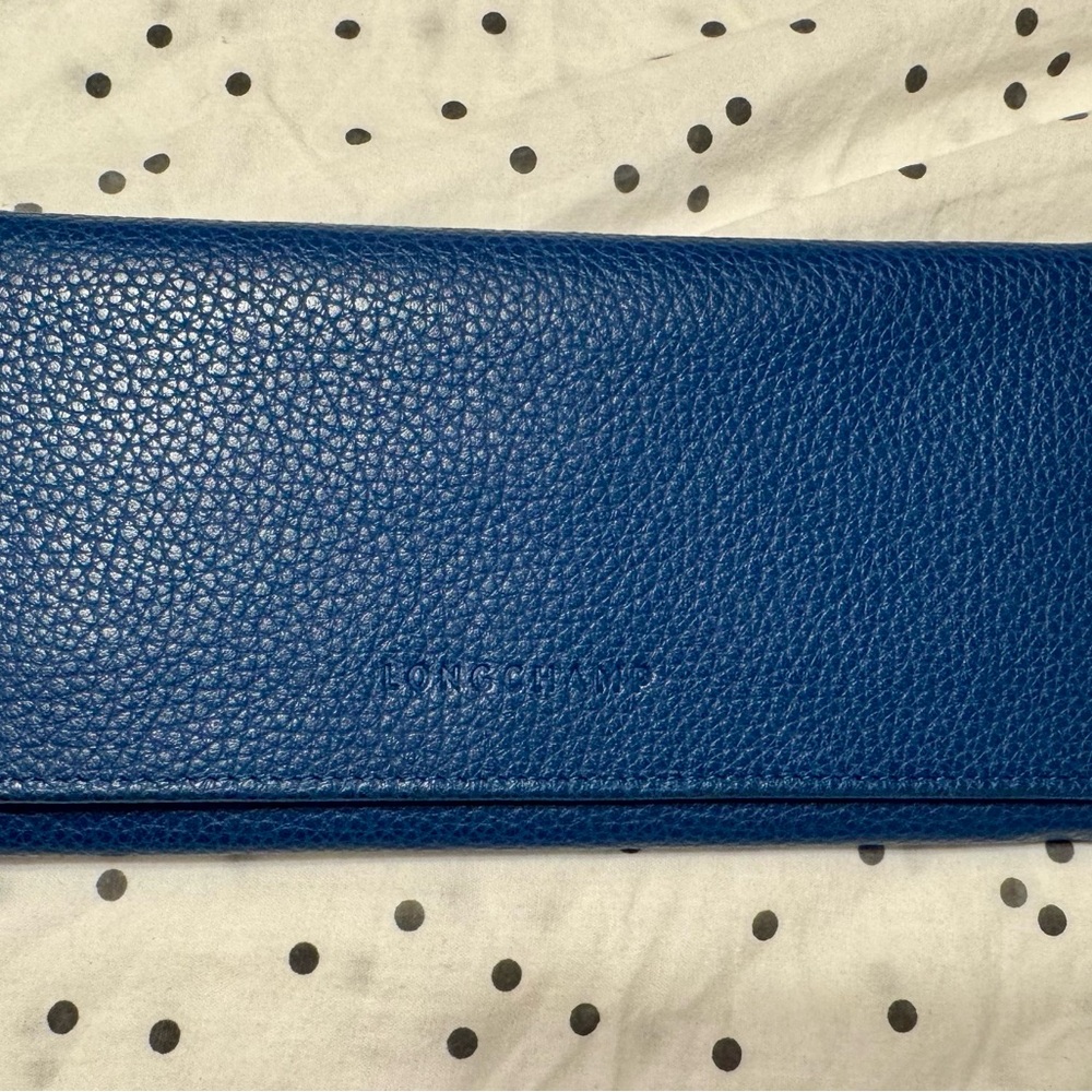 Longchamp Blue soft leather wallet